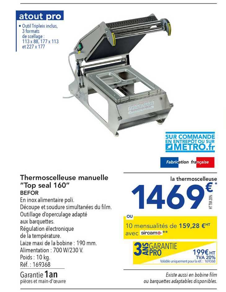 thermoscelleuse manuelle top seal 160 befor