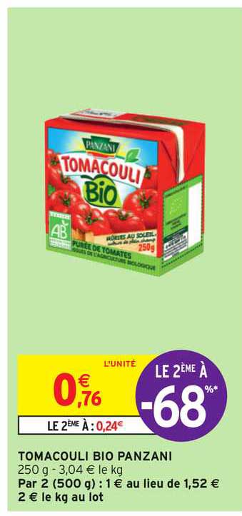 Tomcouli Bio Panzani Le 2ème à -68%