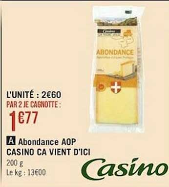 abondance aop casino ça vient d'ici