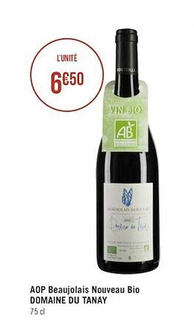 aop beaujolais nouveau bio domaine du tanay