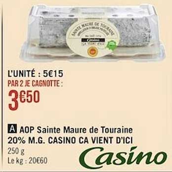 aop sainte maure de touraine 20% m.g. casino ça vient d'ici