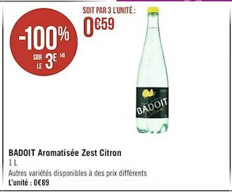 badoit aromatisée zest citron