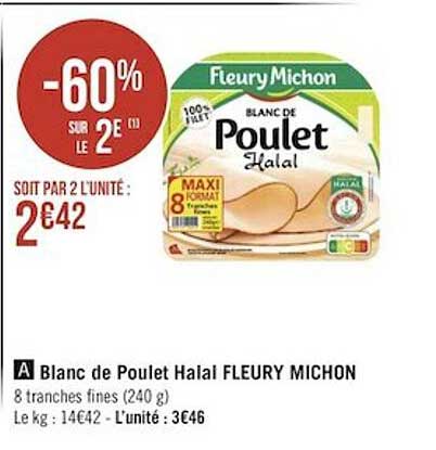 blanc de poulet halal fleury michon