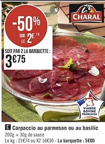 Carpaccio Au Parmesan Ou Au Basilic