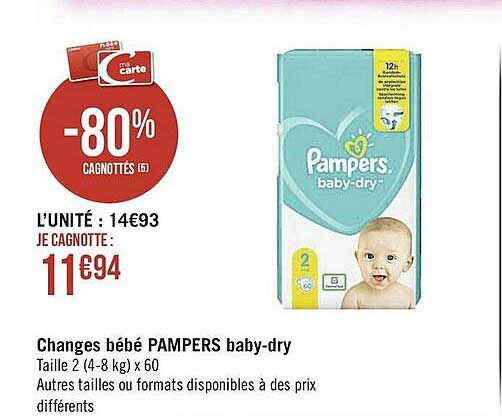 changes bébé pampers baby-dry