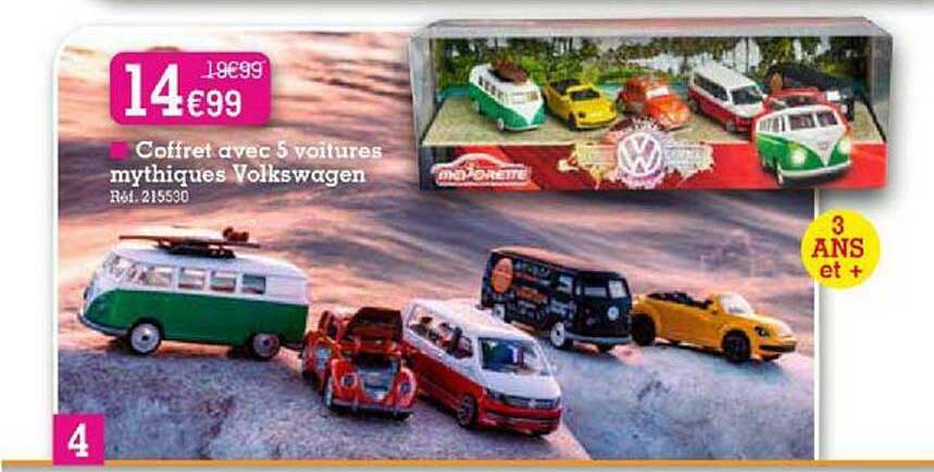 coffret avec 5 voitures mythiques volkswagen
