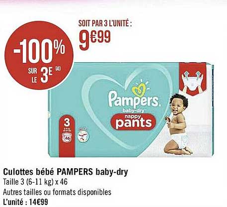 culottes bébé pampers baby-dry