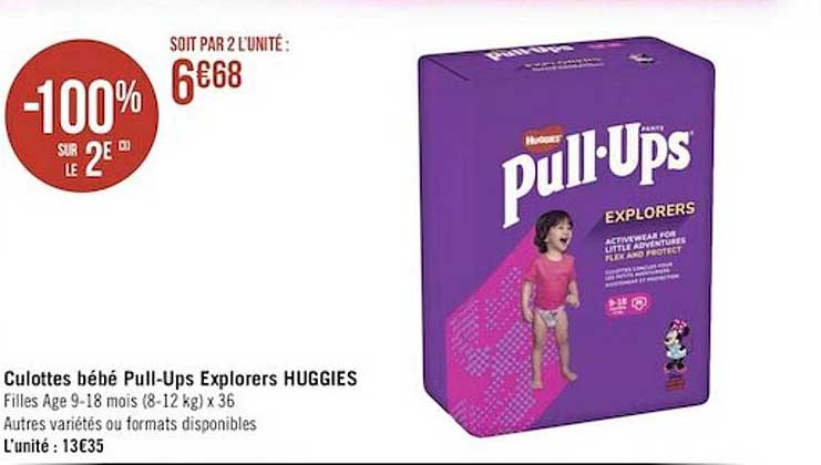 culottes bébé pull-ups explorers huggies