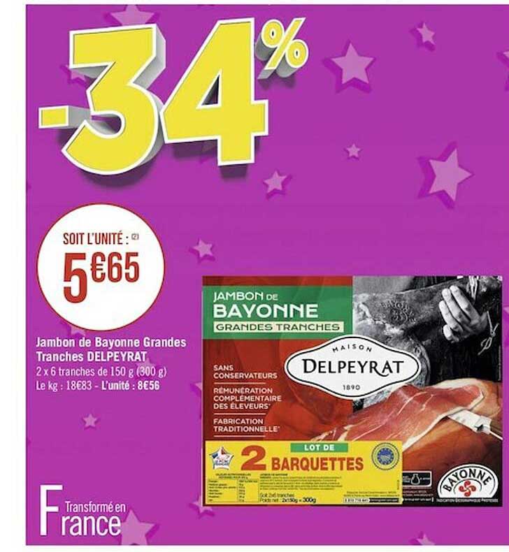jambon de bayonne grandes tranches delpeyrat