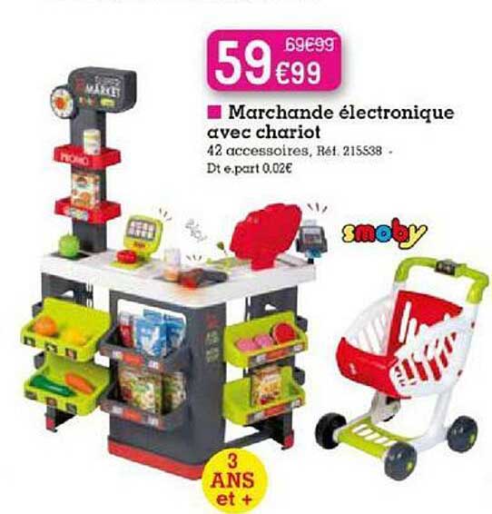 marchande électronique avec chariot