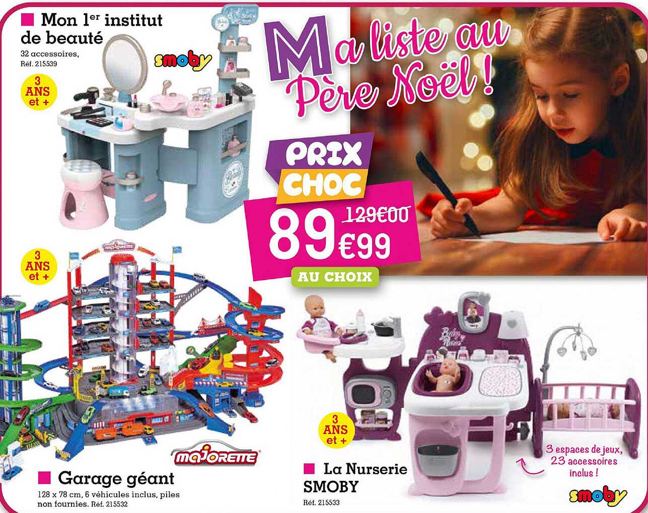 mon 1er institut de beauté, garage géant, la nurserie smoby