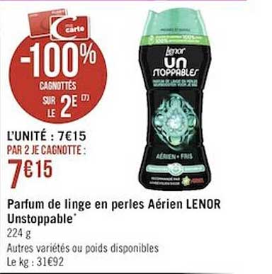 Parfum De Linge En Perles Aérien Lenor Unstoppable