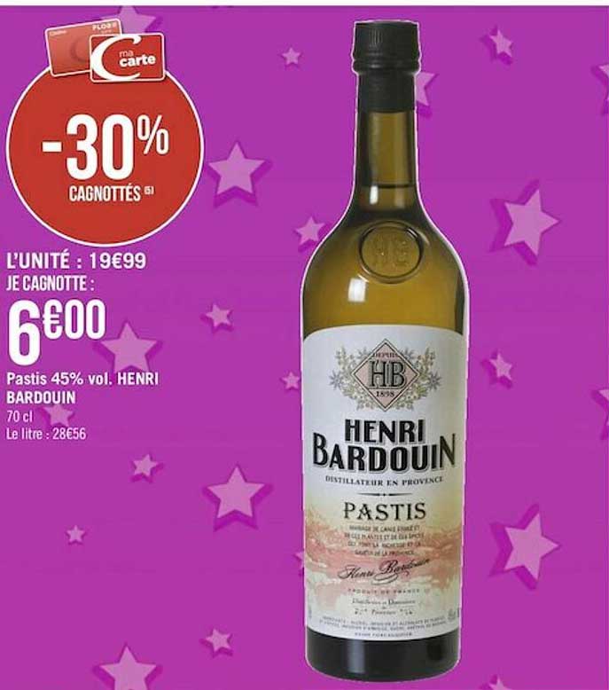 pastis 45% vol. henri bardouin