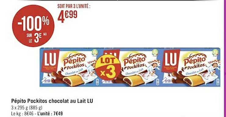 pépito pockitos chocolat au lait lu