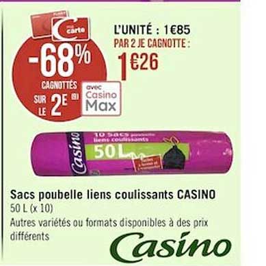 Sacs Poubelle Liens Coulissants Casino