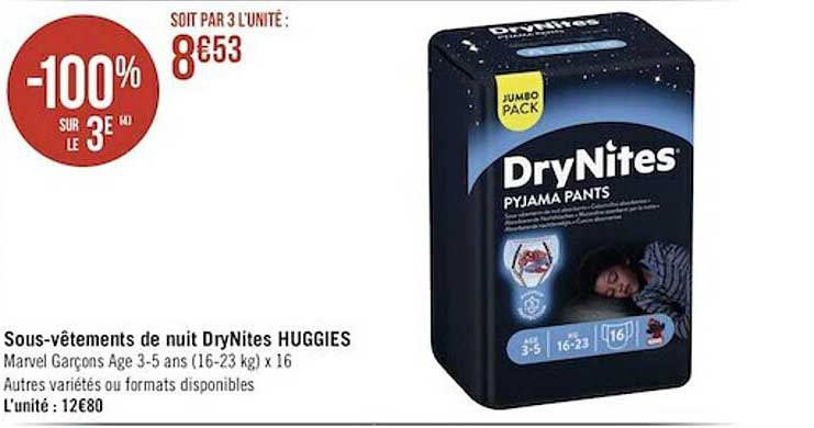 sous-vêtements de nuit dryNites huggies