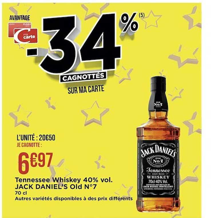 tennessee whiskey 40% vol. jack daniel's old n°7