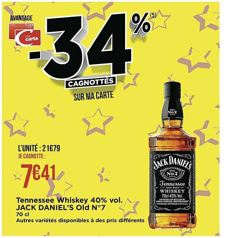 tennessee whiskey 40% vol. jack daniel's old n°7