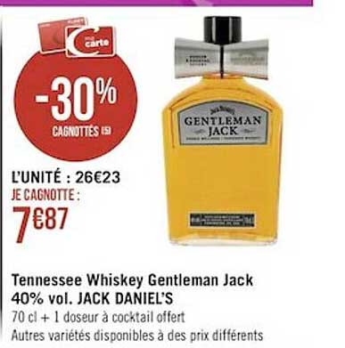 tennessee whiskey gentleman jack 40% vol. jack daniel's