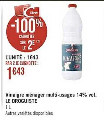 vinaigre ménager multi-usages 14% vol. le droguiste