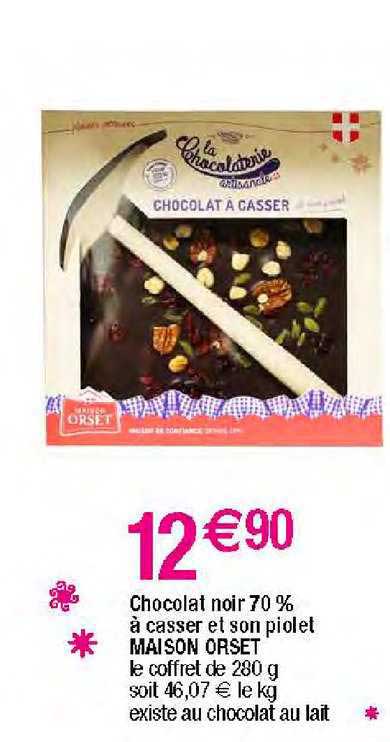chocolat noir 70% à casser et son piolet maison orset