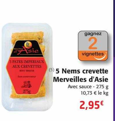 5 nems crevette merveilles d'asie