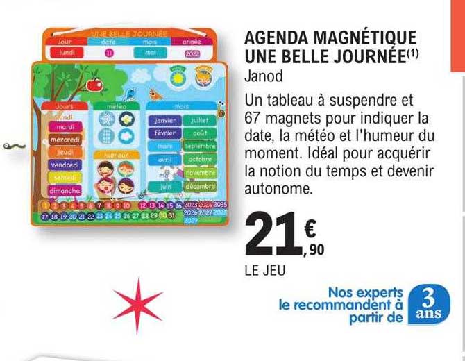agenda magnétique une belle journée janod