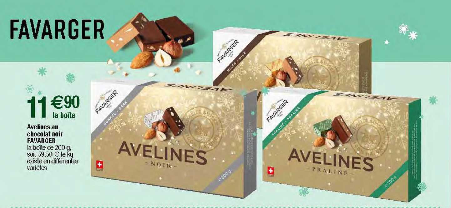 avelines au chocolat noir favarger