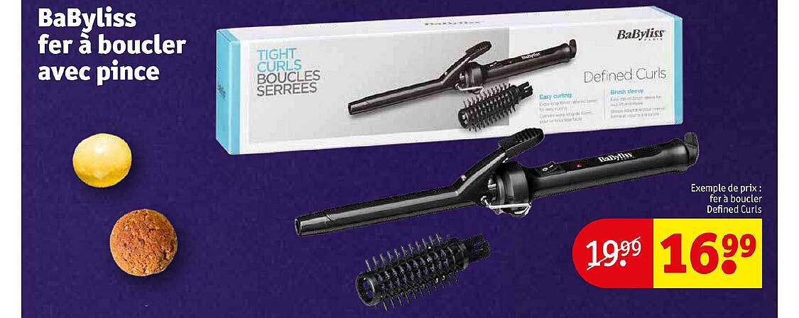 babyliss fer à boucler avec pince