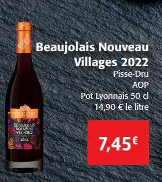 beaujolais nouveau villages 2022 pisse-dru