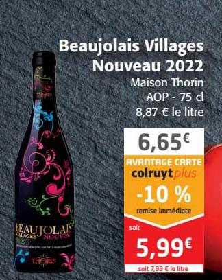 beaujolais villages nouveau 2022 maison thorin