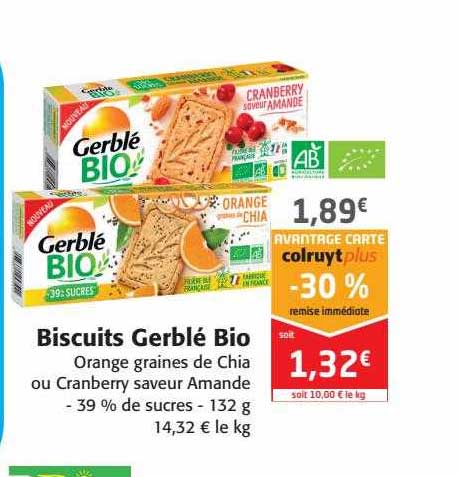 Biscuits Gerblé Bio