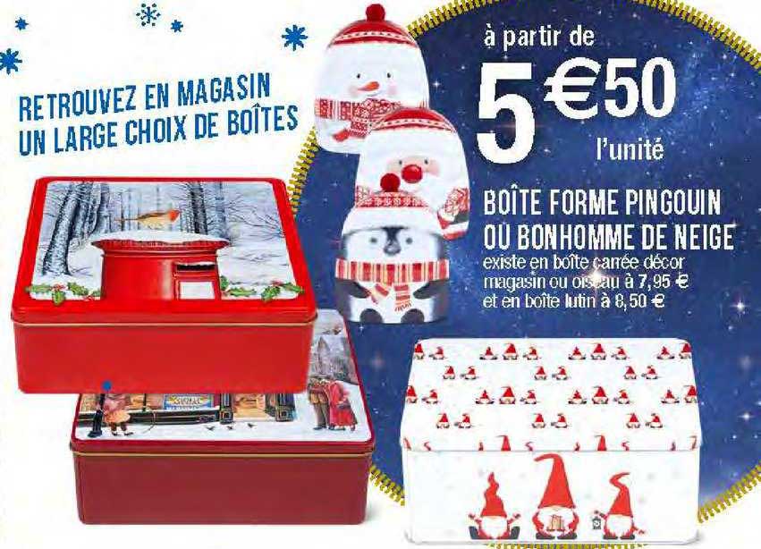 boîte forme pingouin ou bonhomme de neige