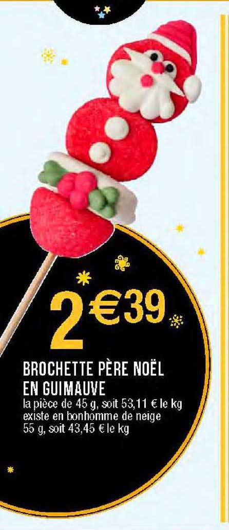 brochette père noël en guimauve