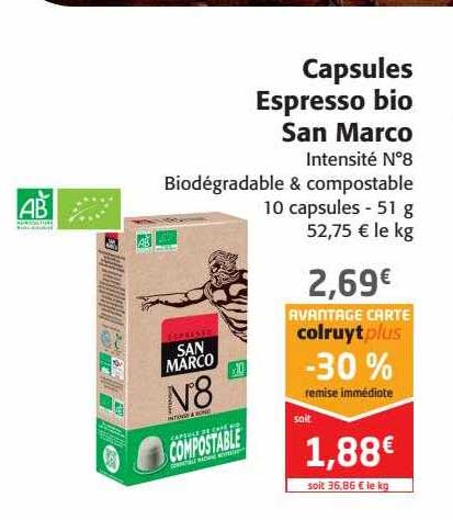 capsules espresso bio san marco