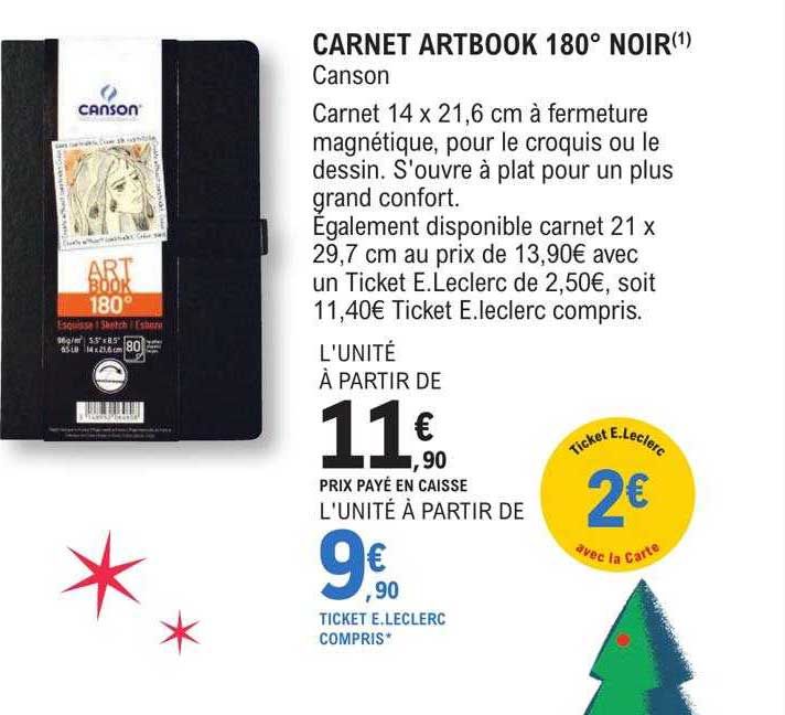 carnet artbook 180° noir canson