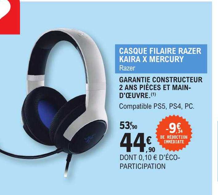 casque filaire razer kaira x mercury razer