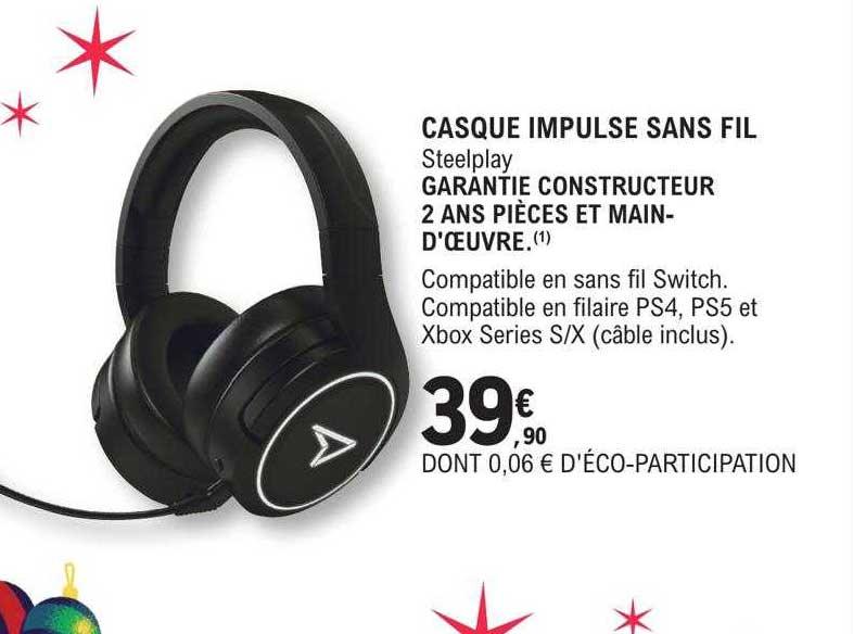 casque impulse sans fil steelplay