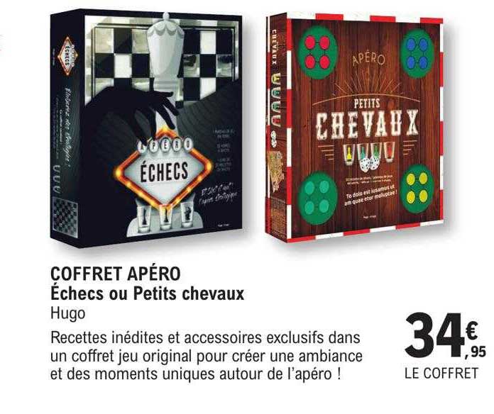 coffret apéro échecs ou petits chevaux hugo