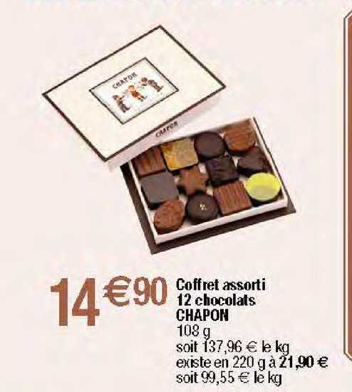 coffret assorti 12 chocolats chapon