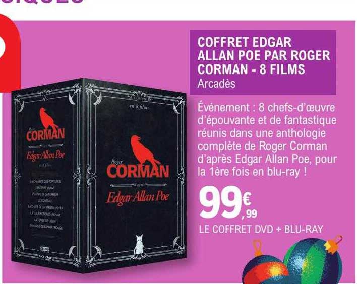 coffret edgar allan poe par roger corman - 8 films arcadès