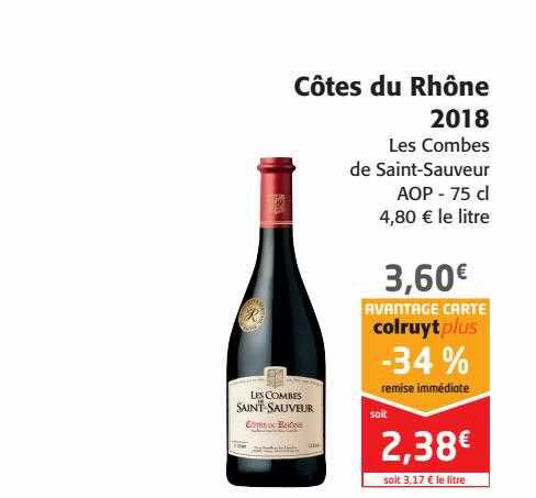 côtes du rhône 2018 les combes de saint-sauveur
