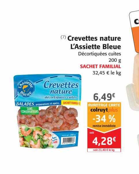 crevettes nature l'assiette bleue