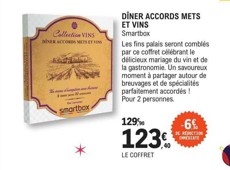 dîner accords mets et vins smartbox