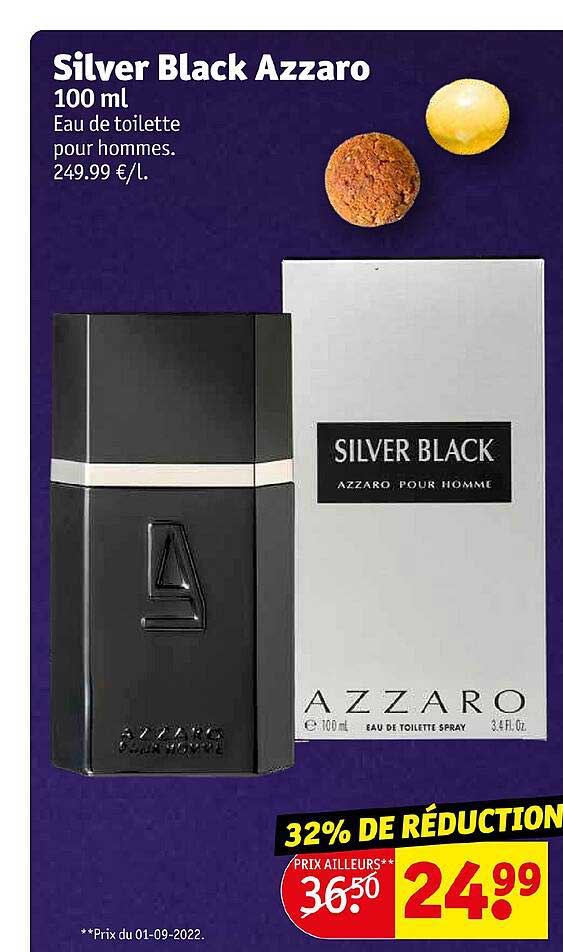 eau de toilette pour hommes silver black azzaro