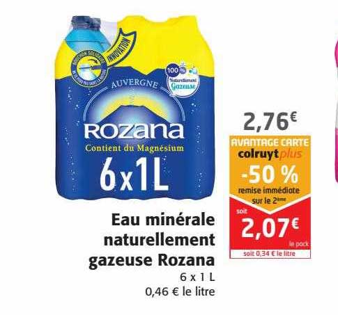eau minérale naturellement gazeuse rozana