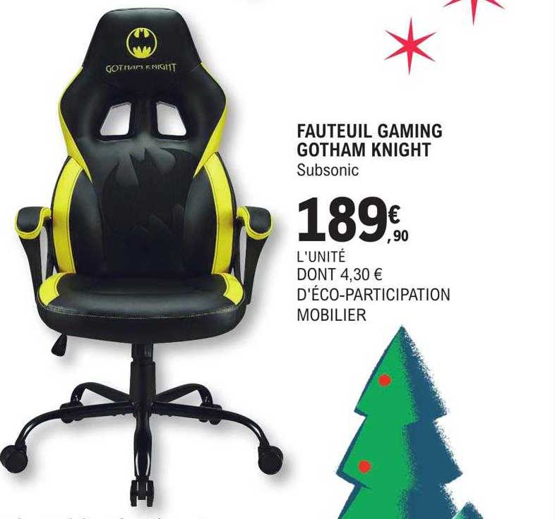 fauteuil gaming gotham knight subsonic