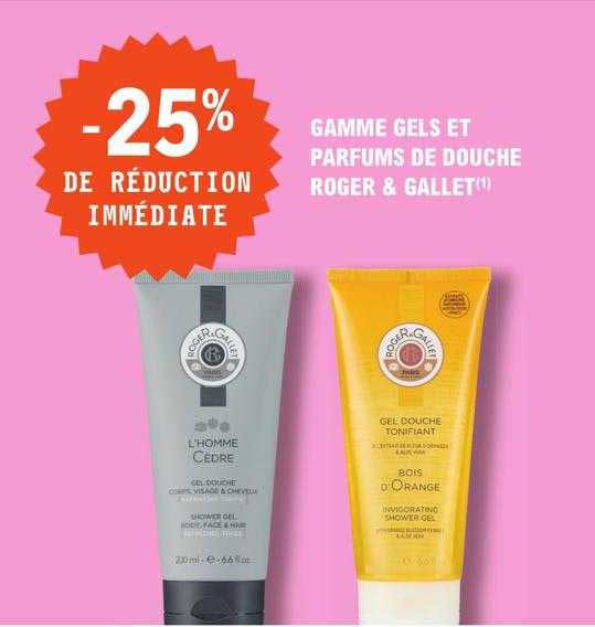 gamme gels et parfums de douche roger & gallet