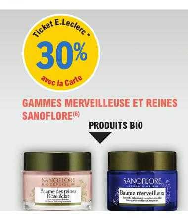 gammes merveilleuse et reines sanoflore