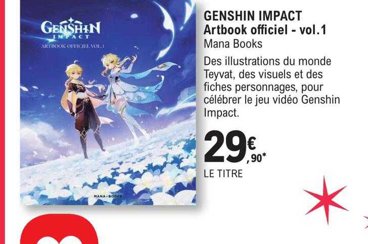 genshin impact artbook officiel - vol 1 mana books